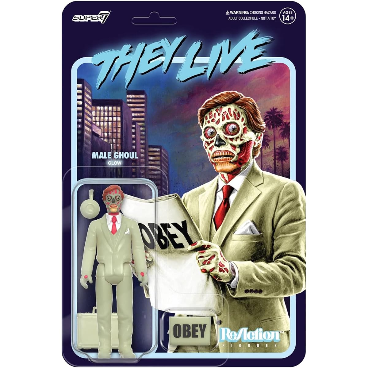 Super7 They Live Male Ghoul (Glo) - 3.75" Scale ReAction Figure