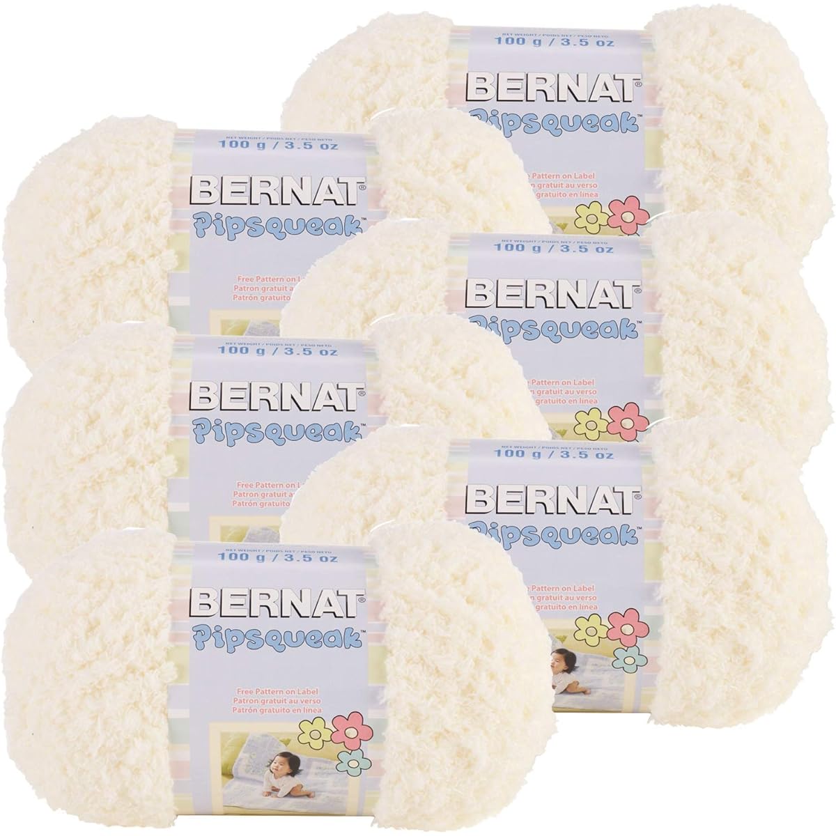 Bernat Pipsqueak Yarn Vanilla 6 Pack