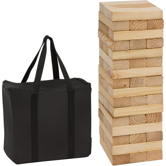 48ピース1.5 ' Tall Giant Wooden Stacking Tumble Tower Game with Carry Case by Trademark Innovations