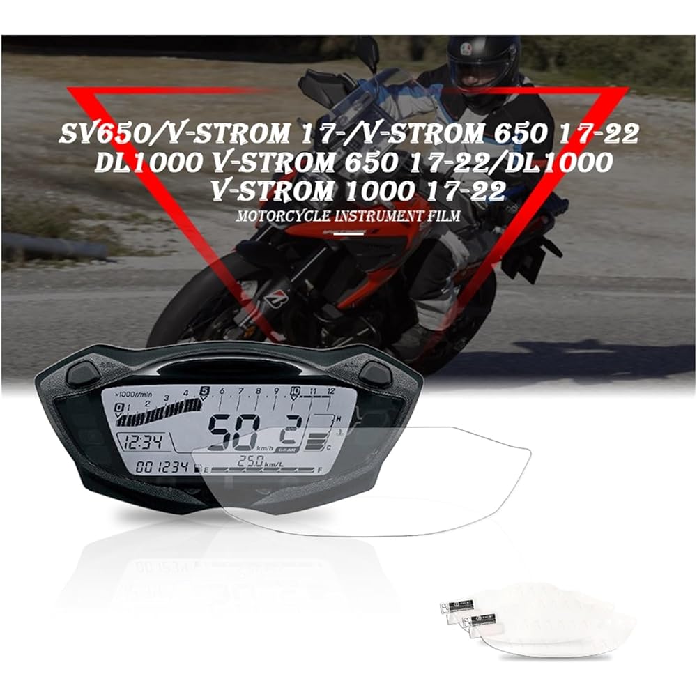 Fits for Suzuki SV650 V-STR&OM 17-on DL1000 V-STR&OM 650 1000 2017-2022 Motorcycle Instrument Dashboard Cluster Scratch Protection Film Protector Instrument (Color: 2PCS)