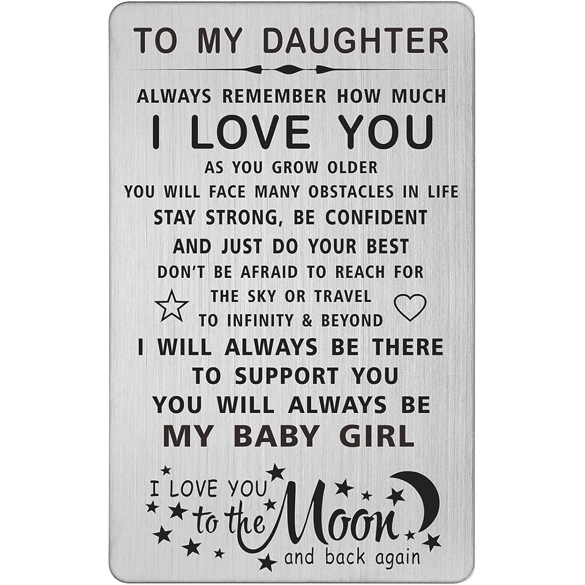 TANWIH Inspirational Daughter Gifts Wallet Card, Daughter Birthday Gift Card from Mom and Dad "Remember I Love You Daughter" Graduation 2021
