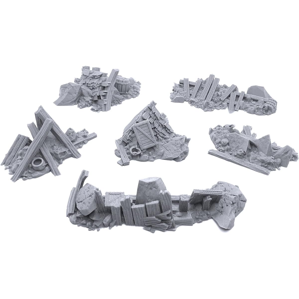 Urban Rubble 3D Printed Tabletop RPG Scenery and Wargame Terrain 28mm Miniatures by GameScape3D
