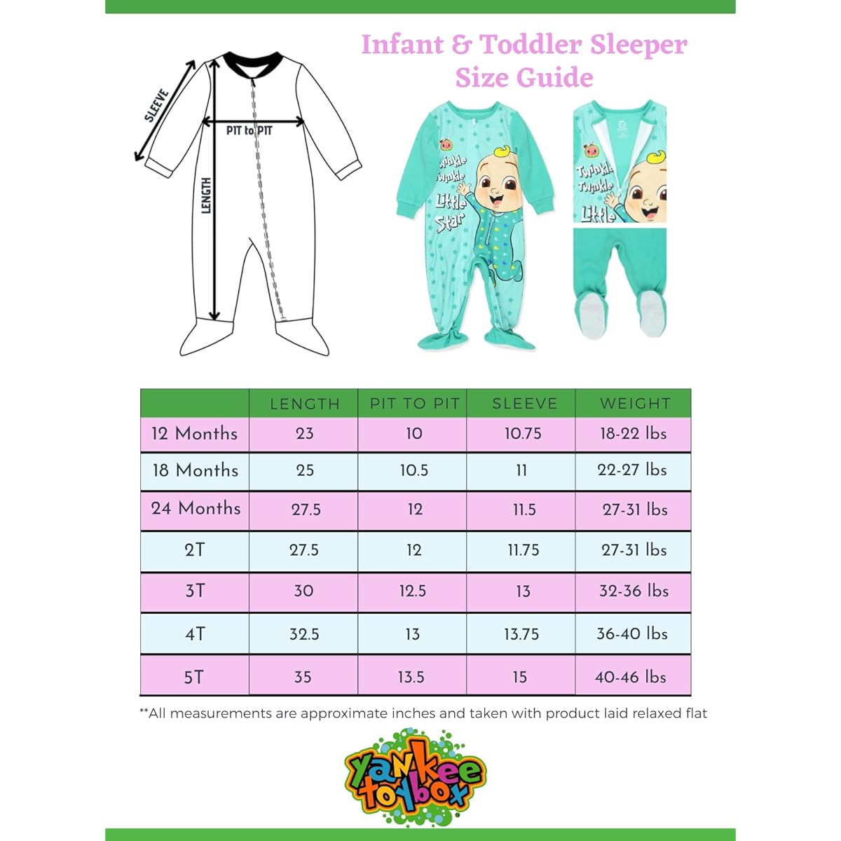 [CAAKT] CoComelon Toddler Footed Sleeper Pajamas