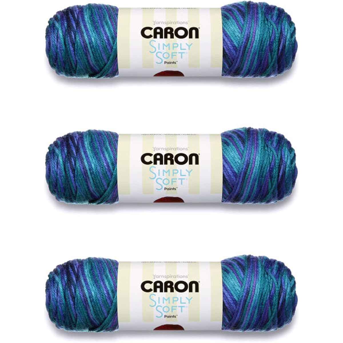 Caron Simply Soft Oceana Paints Yarn - 3 Pack 141g/5oz - Acrylic - 4 Medium (Worst) - 235 Yards - Knitting Crochet & Crafts