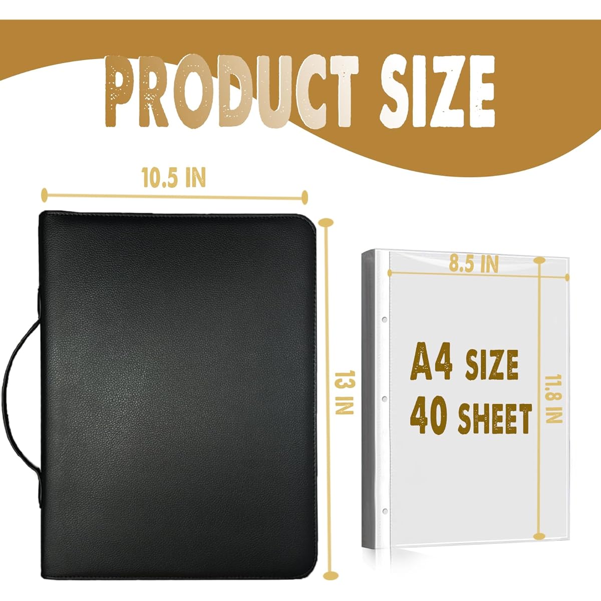Choir Music Folder with Hand Strap, 50 Sheets Music Binder 3 Rings for Choir Singers Stage Performance Musicians Black