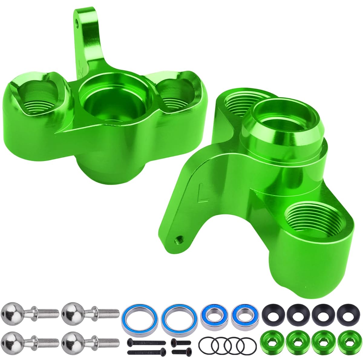 Aluminum Front Steering Block Steering Knuckle for Arrma 1/8 Kraton/Outcast/Notorious 6S BLX Upgrade Parts Replacement for AR330505 (Green)