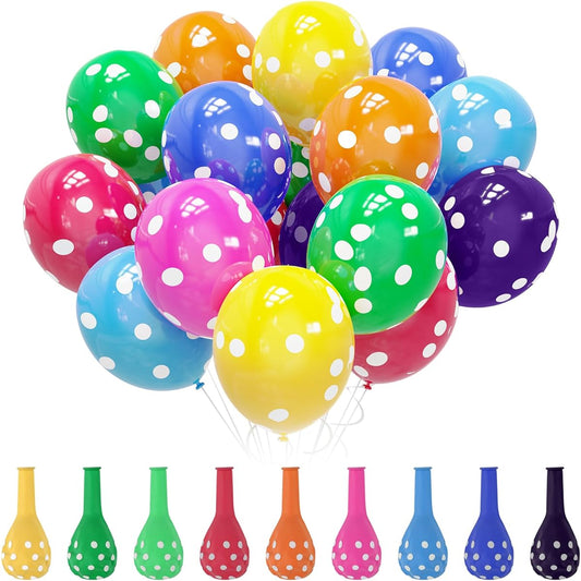 63pcs Rainbow Balloons Dot Balloons Rainbow Set with 9pcs Assorted Color Dot Balloons Bright Color Dot Balloons for Birthday Party Wedding Decorations Party Supplies