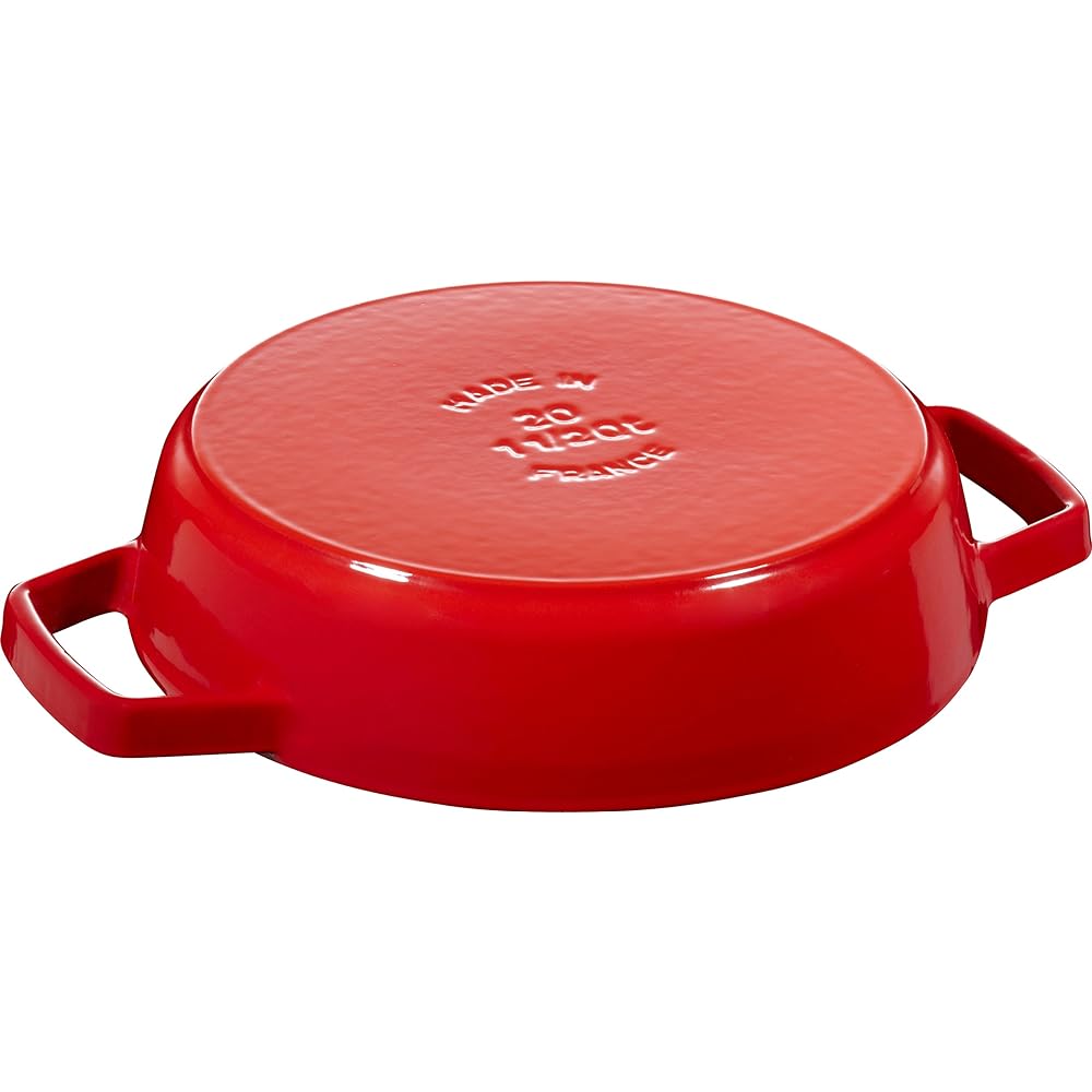 staub "Double Handle Frying Pan Cherry 20cm" Skillet Both Hands Cast Enamel IH Compatible [Authorized Japanese Product] Double Handle Frying Pan 40511-661