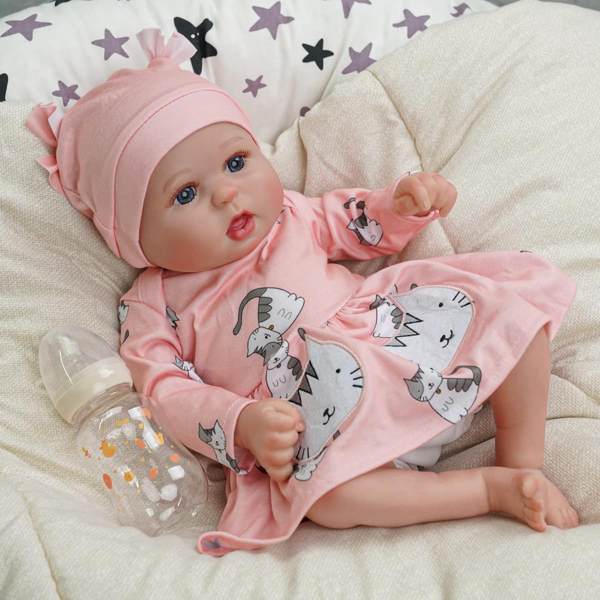BABESIDE Reborn Baby Doll, 22 Inch Real Life Baby Girl Doll with Soft Body Flexible Limbs, Realistic Newborn Baby Doll for Ages 3+