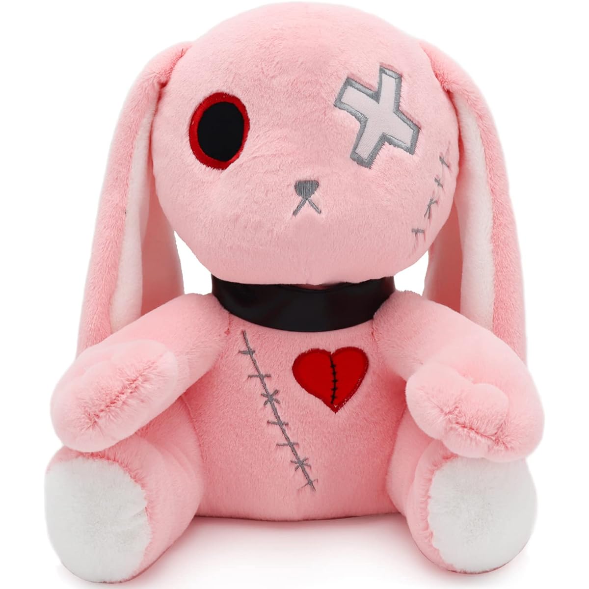 Qleewei Goth Bunny Stuffed Animal Rabbit Plush Toy Horror Stuffed Animal Easter Stuffed Animal Creepy Bunny Stuffed Animal Crazy Rabbit Stuffed Animal