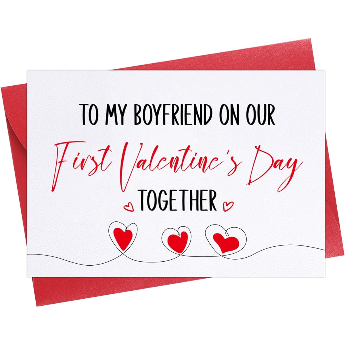 D24TIME Funny First Valentine's Day Card for Boyfriend