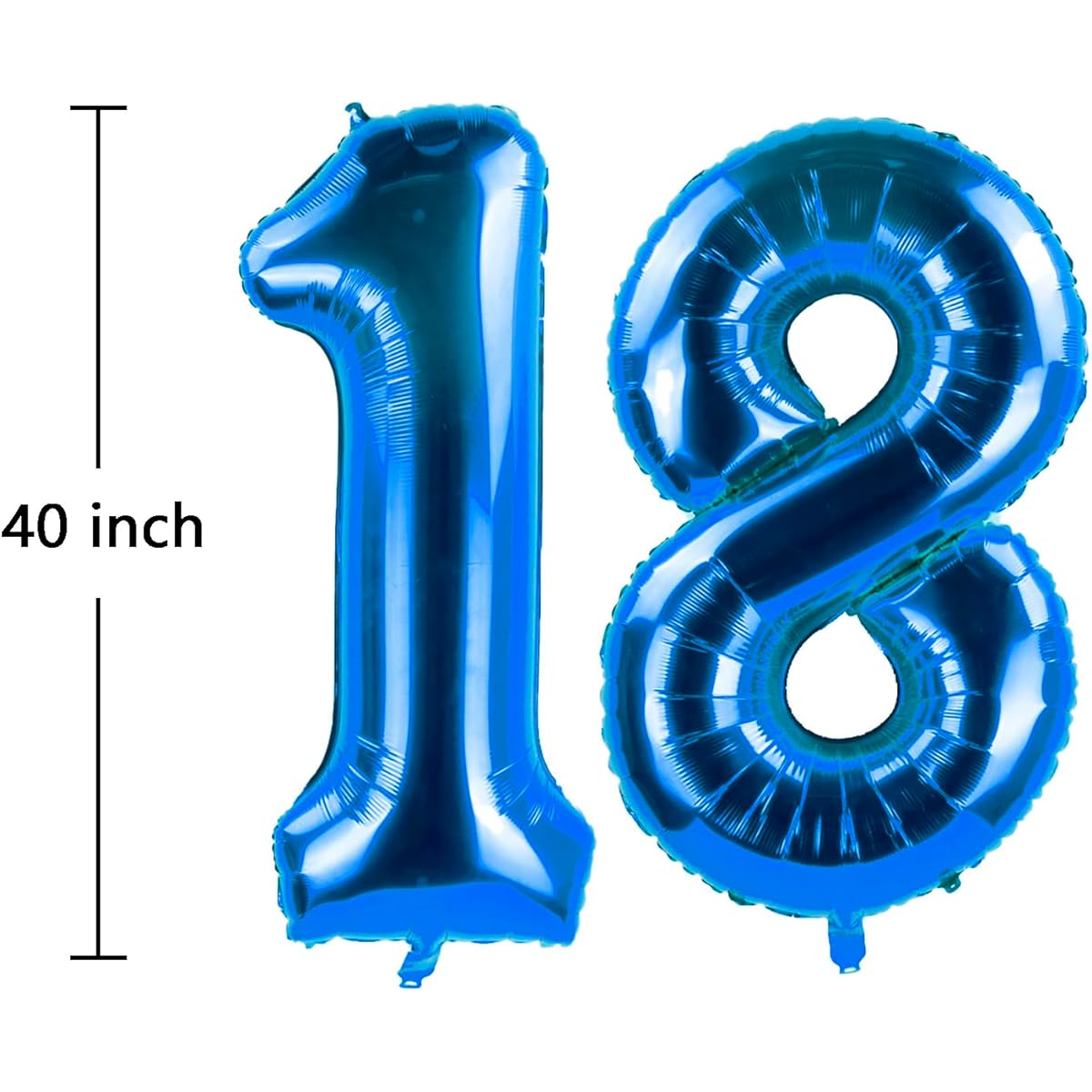 40pcs Blue Foil Mylar Number Balloons, 40th Birthday Party Decorations Supplies, 40th Anniversary, 40 Inch