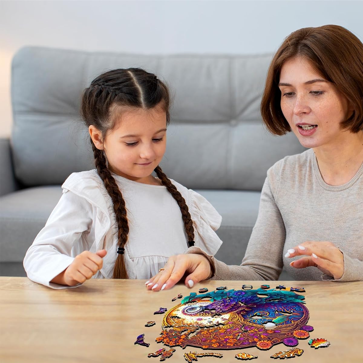 Jigfoxy Wooden Puzzles for Adults Owl Wooden Jigsaw Puzzle for Adults Unique Animal Shape Woodcut Puzzle for Family Friends Puzzle Lovers (XL-20*20inch-700 Pieces)