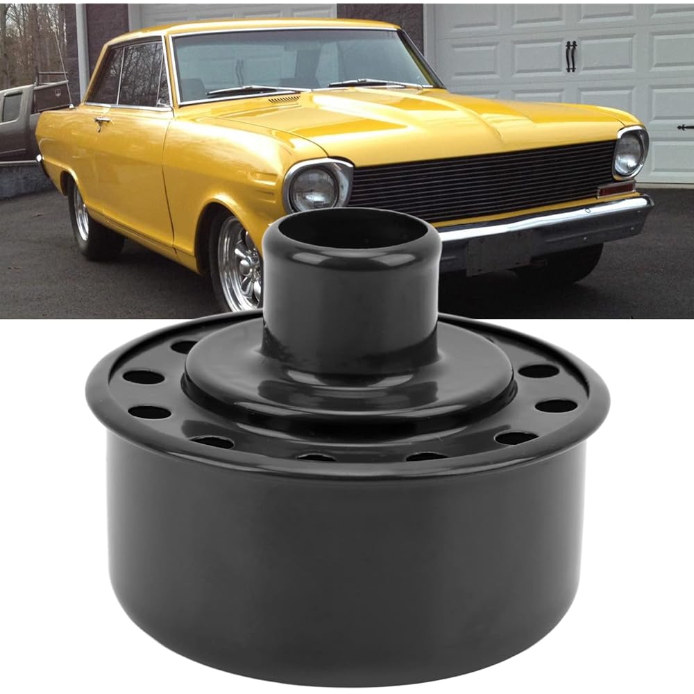 Round Push-in Breather Valve Cover Breather SBC SBF 327 350 302 454 502 Fit 502 Replacement Filter-in Style Highly Polished with Vent Tube ABS Metal (Black)