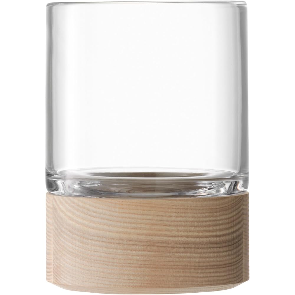 LSA Flower Vase Wood Stand Clear Height 18cm LOTTA G991-24-301