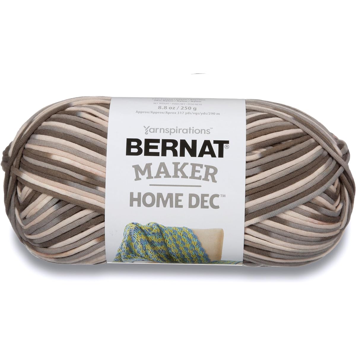 Bernat Maker Home Dec Pebble Beach Varg Yarn - 250g/8.8oz 2 Pack - Cotton - 5 Bulky - 317 Yards - Knitting/Crochet