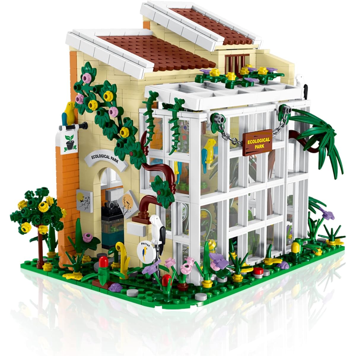 Nitevaw Garden Building Blocks with LED Lights, Building Set House for Kids, Home Decor, Toys, Building Kits for Adults (Eco Garden)