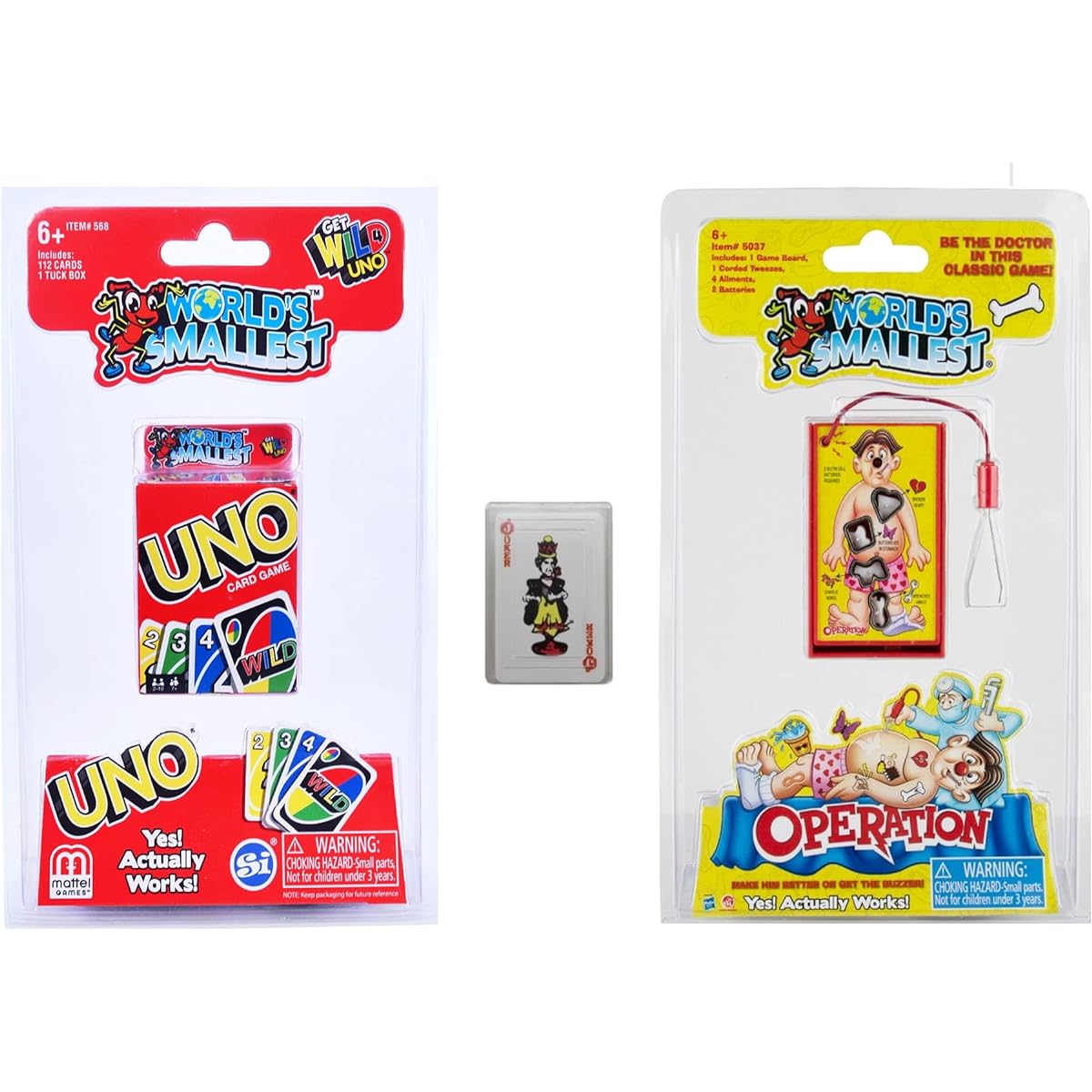 World's Smallest Classic Games - Uno Card Pack - Manipulation - Miniature Playing Cards - Set of 3