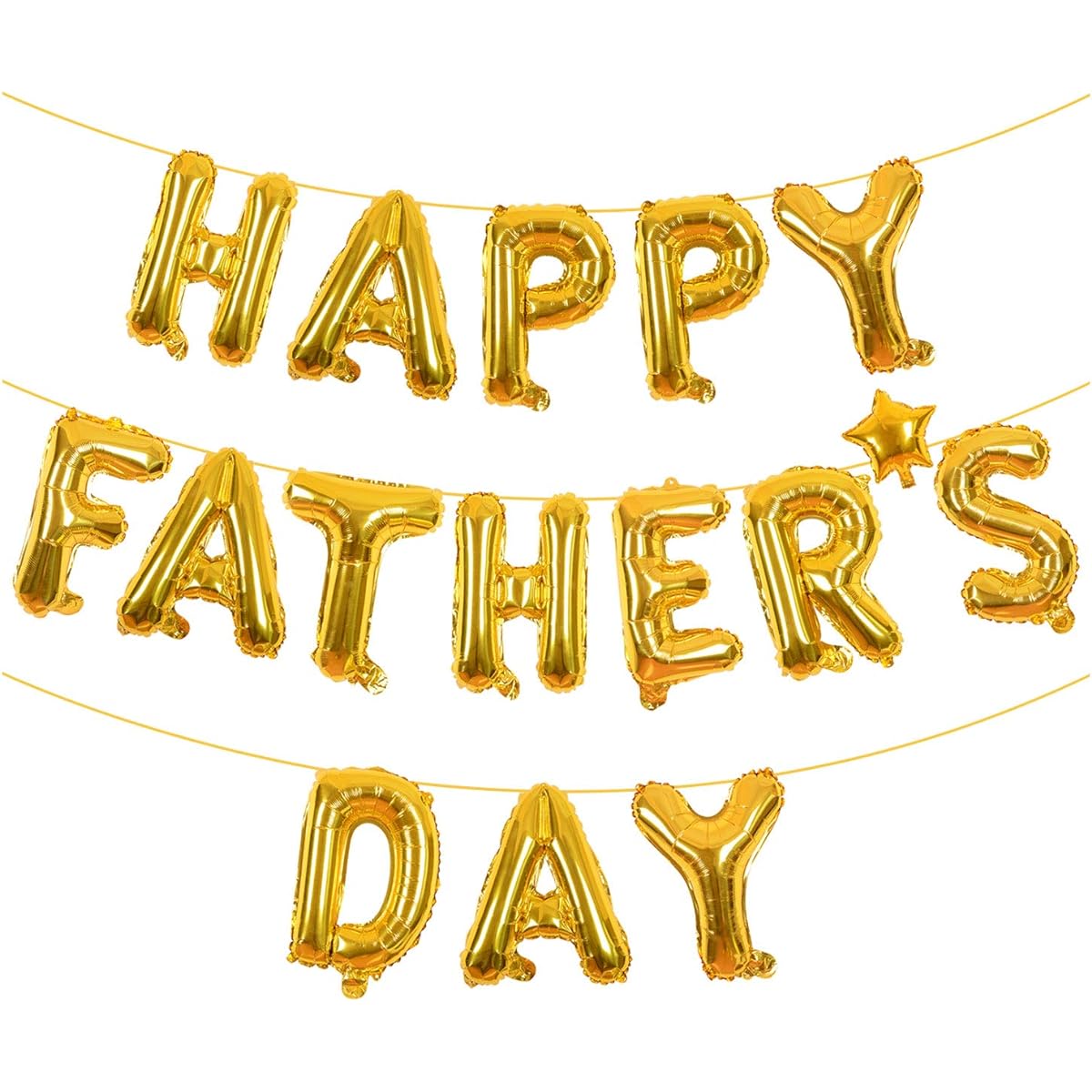 Happy Fathers Day Balloon Banner Gold Glitter Father's Day Balloons Father's Day Decoration Supplies (Gold)