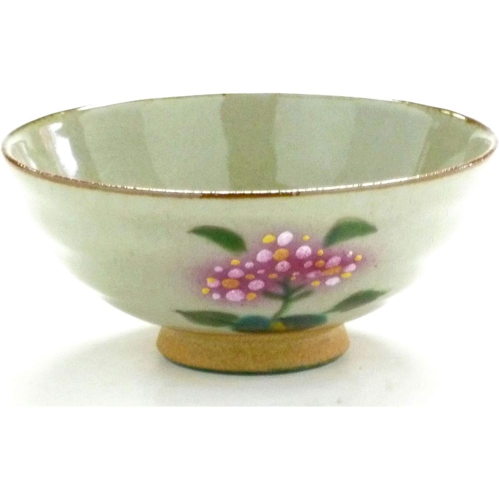 Kutani ware [rice bowl] small calyx hydrangea pottery ``Ura-e''