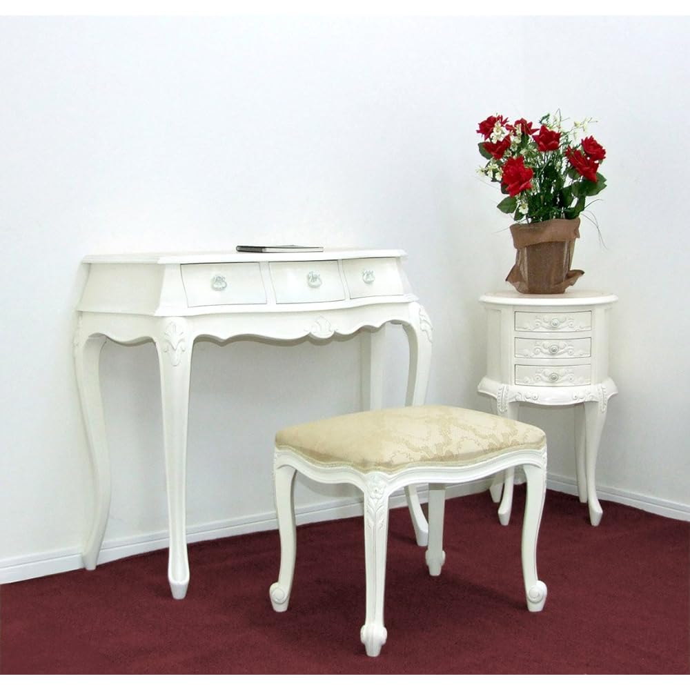 Kuroshio Como Round Chest White Width 39cm Finished Product Antique Style