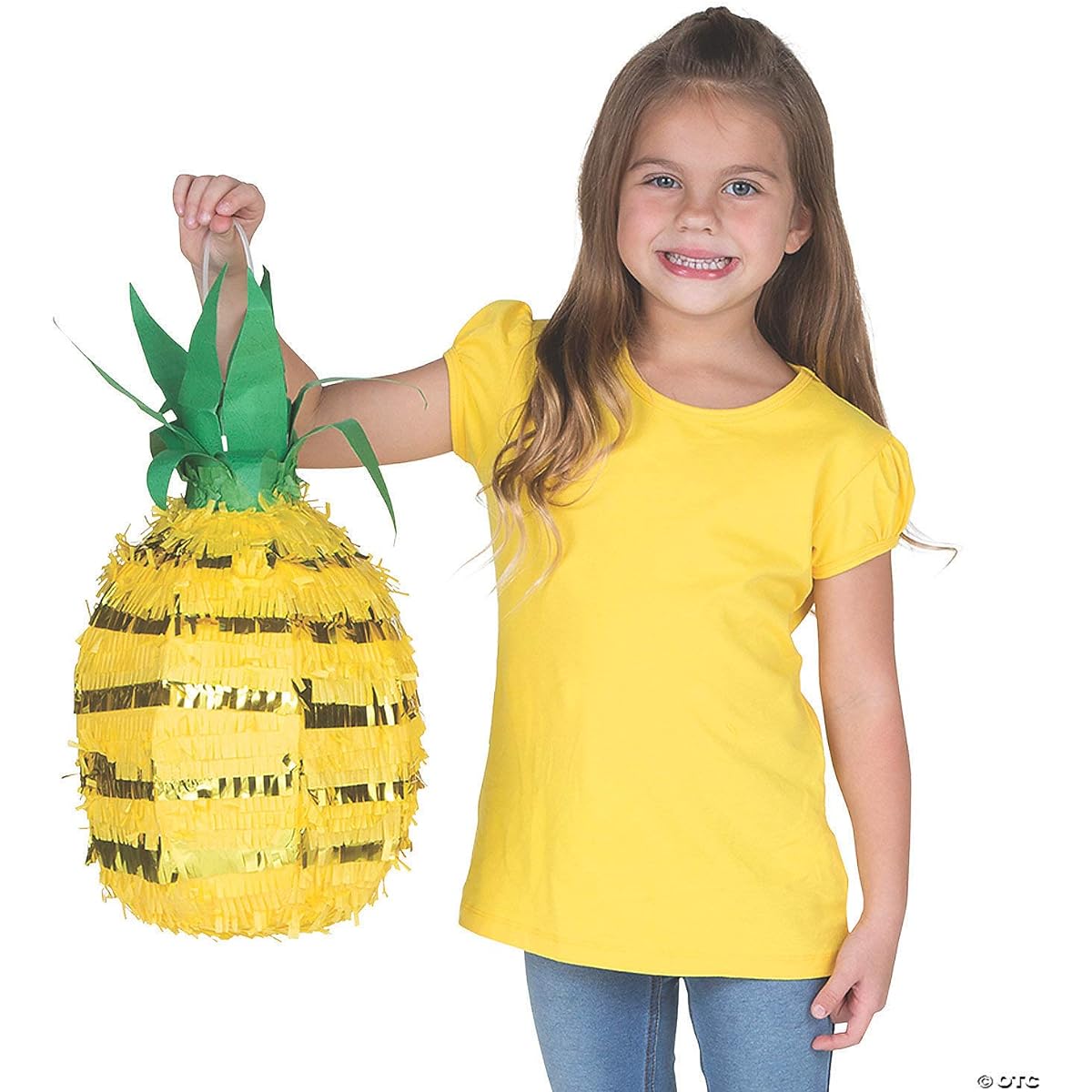 Gold Foil Pineapple Pinata - Tropical Hawaii Luau Tiki Party Decoration - 1 Piece