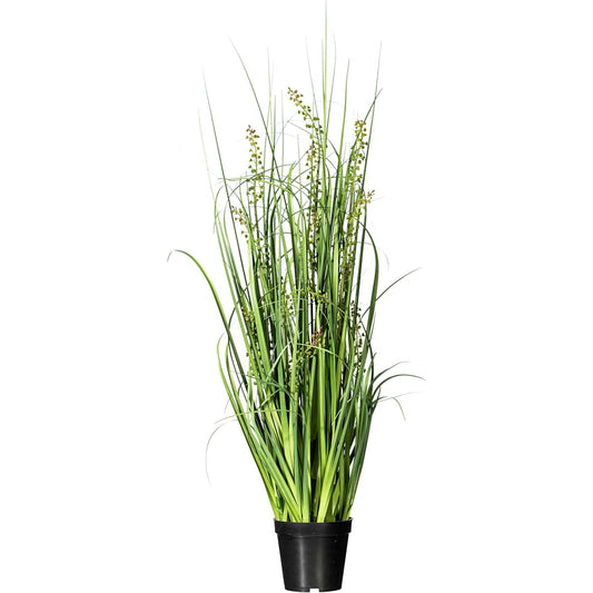 Vickerman Everyday 36 Inch Artificial Green Sheep Grass with Black Plastic Pot - Artificial Lawn Plant Decor - Indoor Green Accent for Home or Office - Maintenance Free