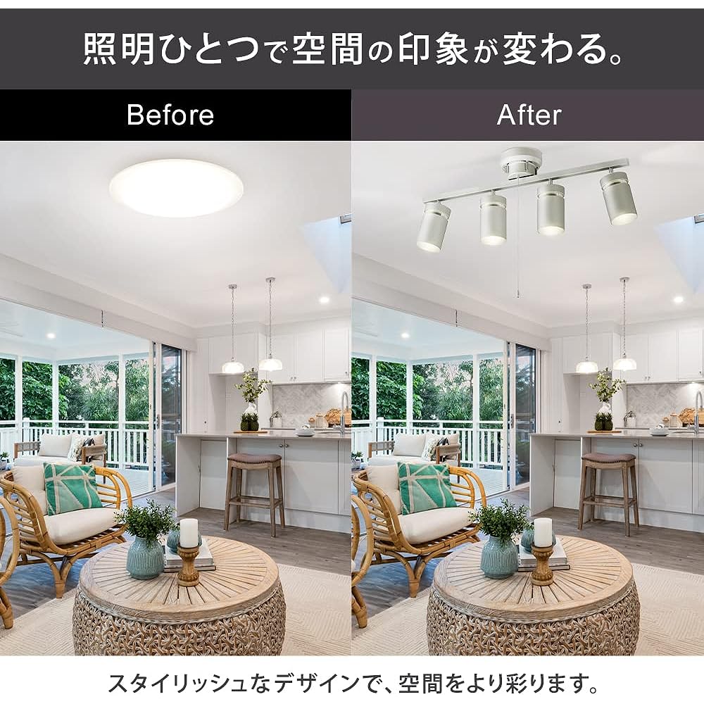 Iris Ohyama LED Ceiling 4 Lights Ceiling Light CE4LA-22SS-MB Matte Black