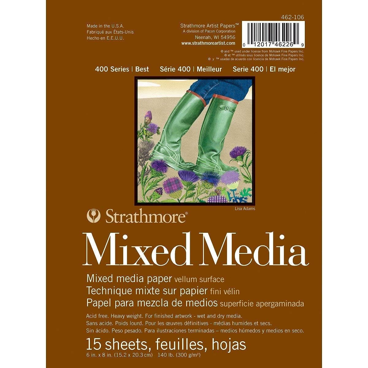 Strathmore 400 Series Mixed Media Pads 6"x8" 15 Sheets (Pack of 3)