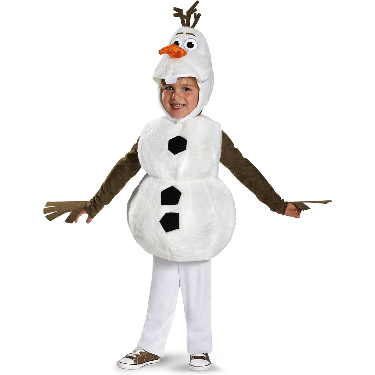 Disney Frozen Olaf the Snowman Costume for Children Frozen Olaf Toddler Costume (White) S (2T)