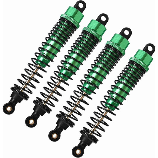 Aluminum RC Shock Absorber 100mm 1/10 Tamiya Hpi Hsp Axial Tamiya Buggy Truck Car Oil Type Adjustable Upgrade Parts 4pcs/Set (Green)
