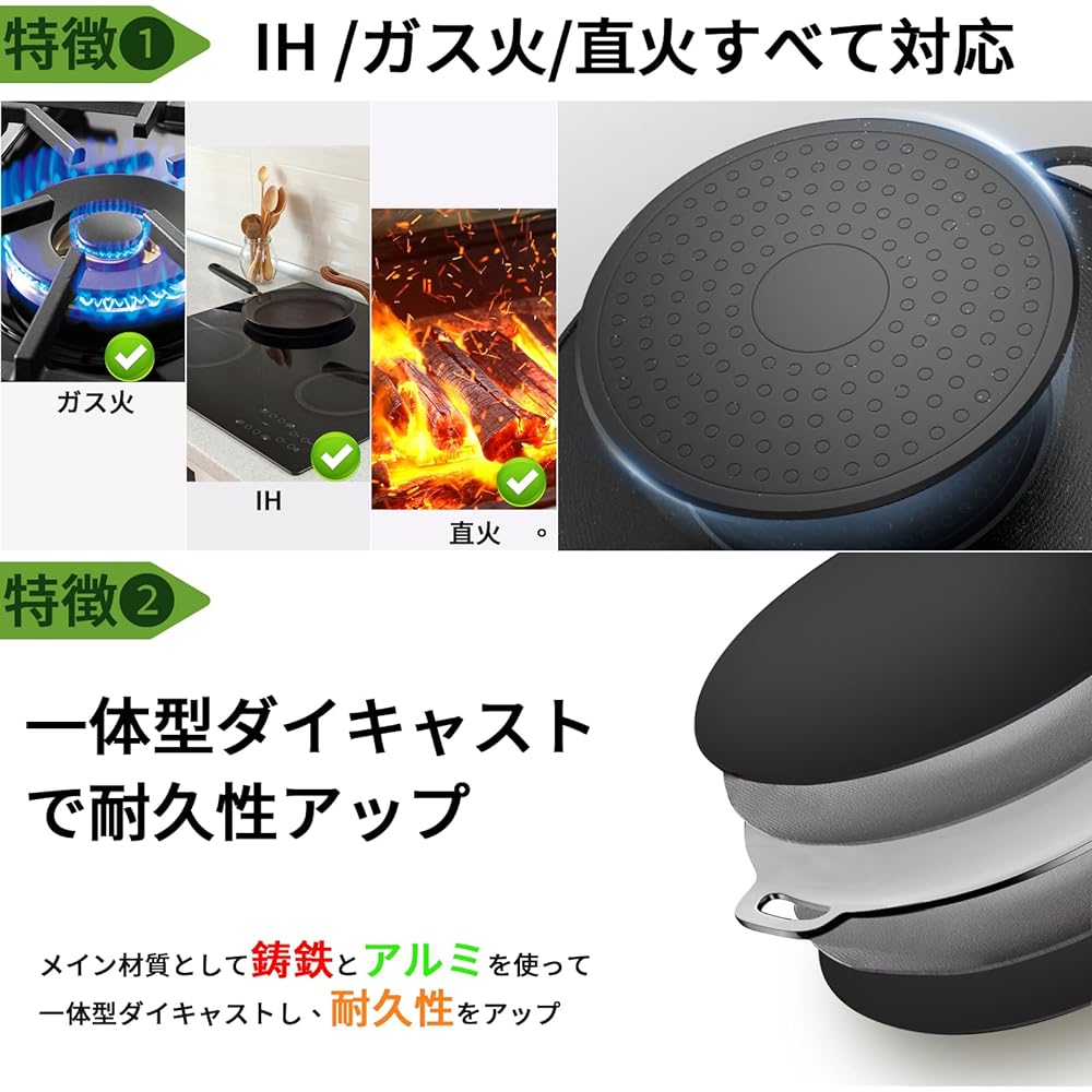 [Himaru Yuhin] Multi Griddle, Iron Plate, IH, Open Fire, Gas Fire, Diameter 29cm, Outdoor, Home Griddle Pan, Barbecue, Solo Camping, Lightweight, No Seasoning Required, Easy to Clean, Handle Storage Bag Included (29cm)