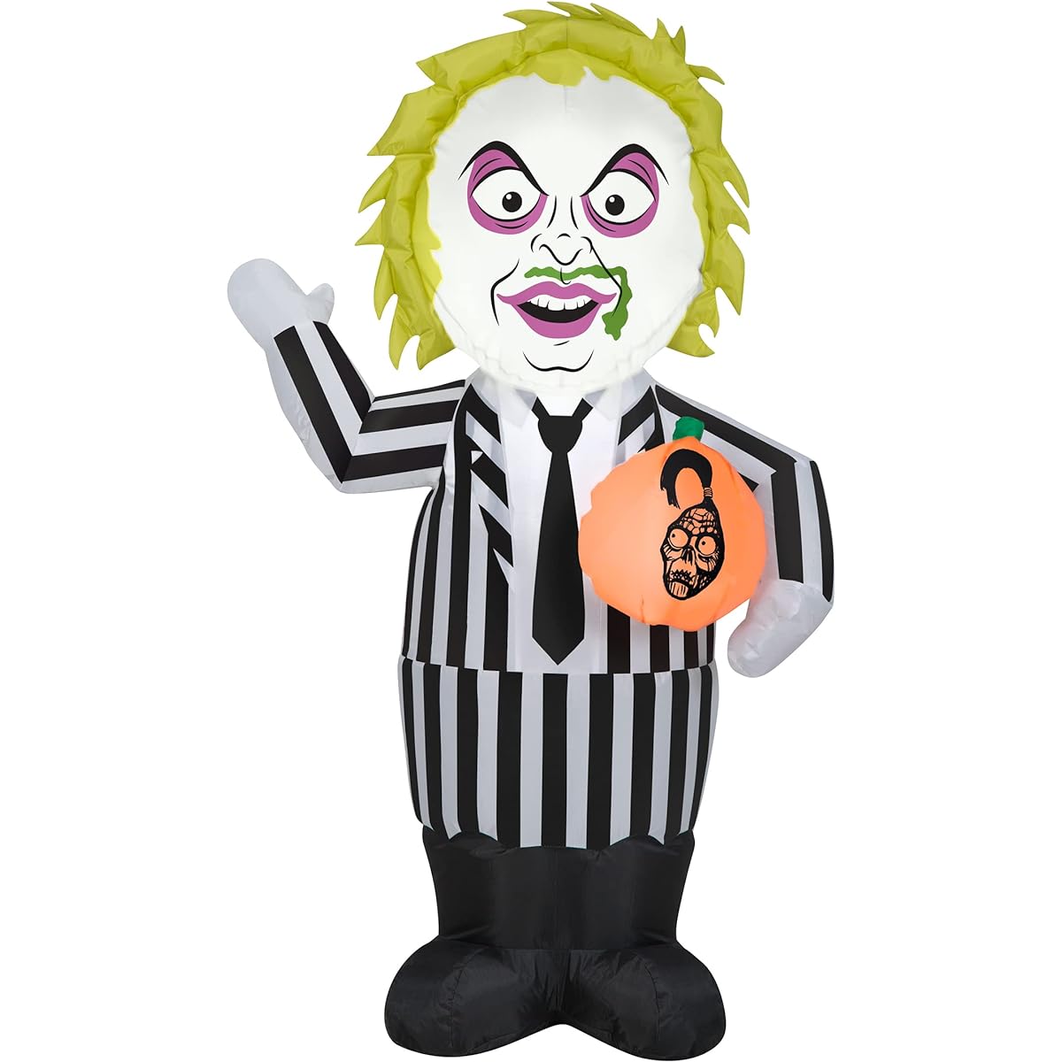 National Tree Company Inflatable Decoration Black Beetlejuice Character Self-Inflating Plug-In Halloween Collection 42"