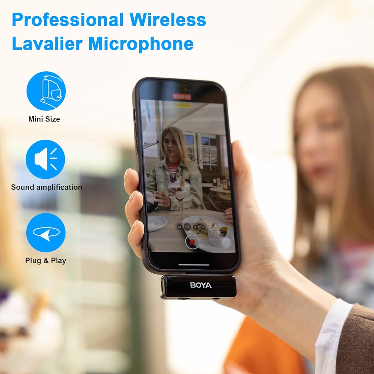 g, Can be Used by Two People Simultaneously, Instant Connection, 10 Hours Battery Life, 360° Omnidirectional Sound Collection, Compatible with iPhone/Android/Camera, Compatible with Tik Tok/YouTube/Vlog Shooting/Video Distribution/Live Broadcasting, etc.