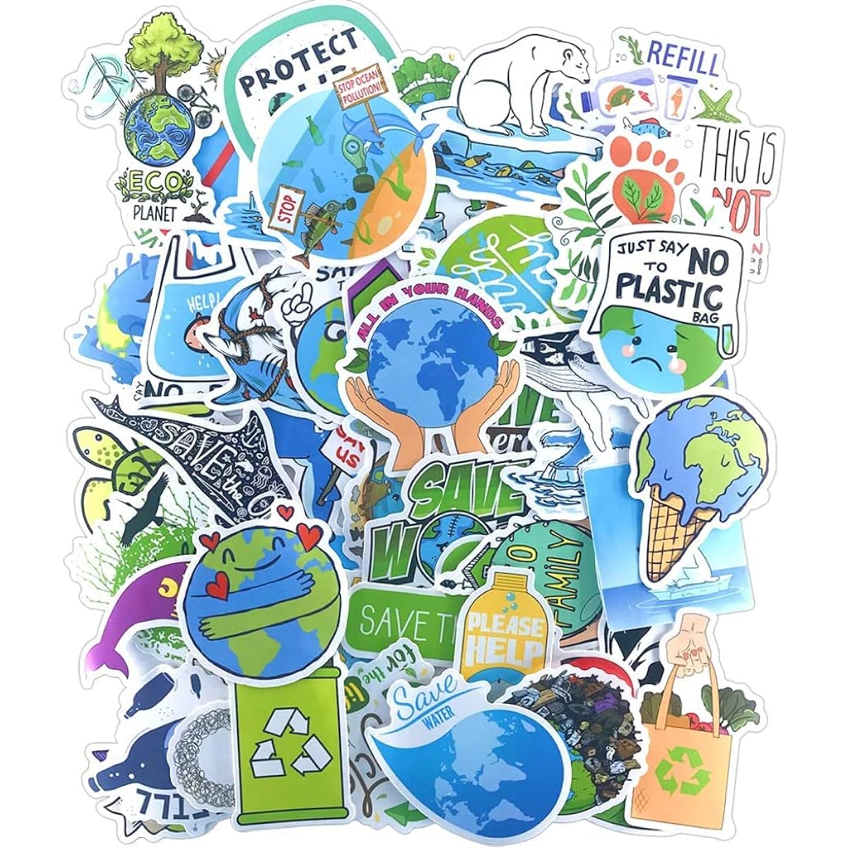 50 environmental stickers
