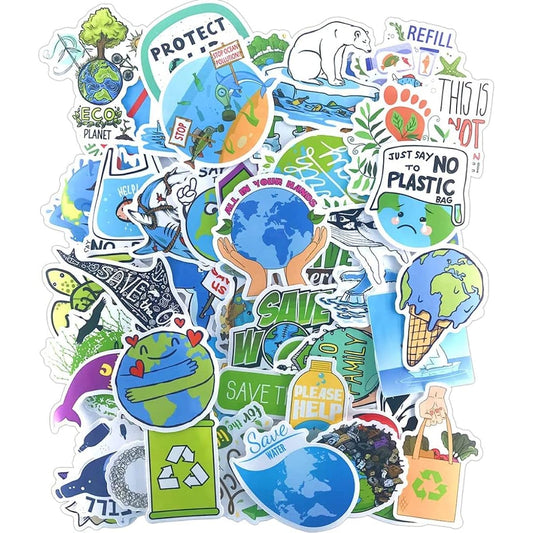 50 environmental stickers