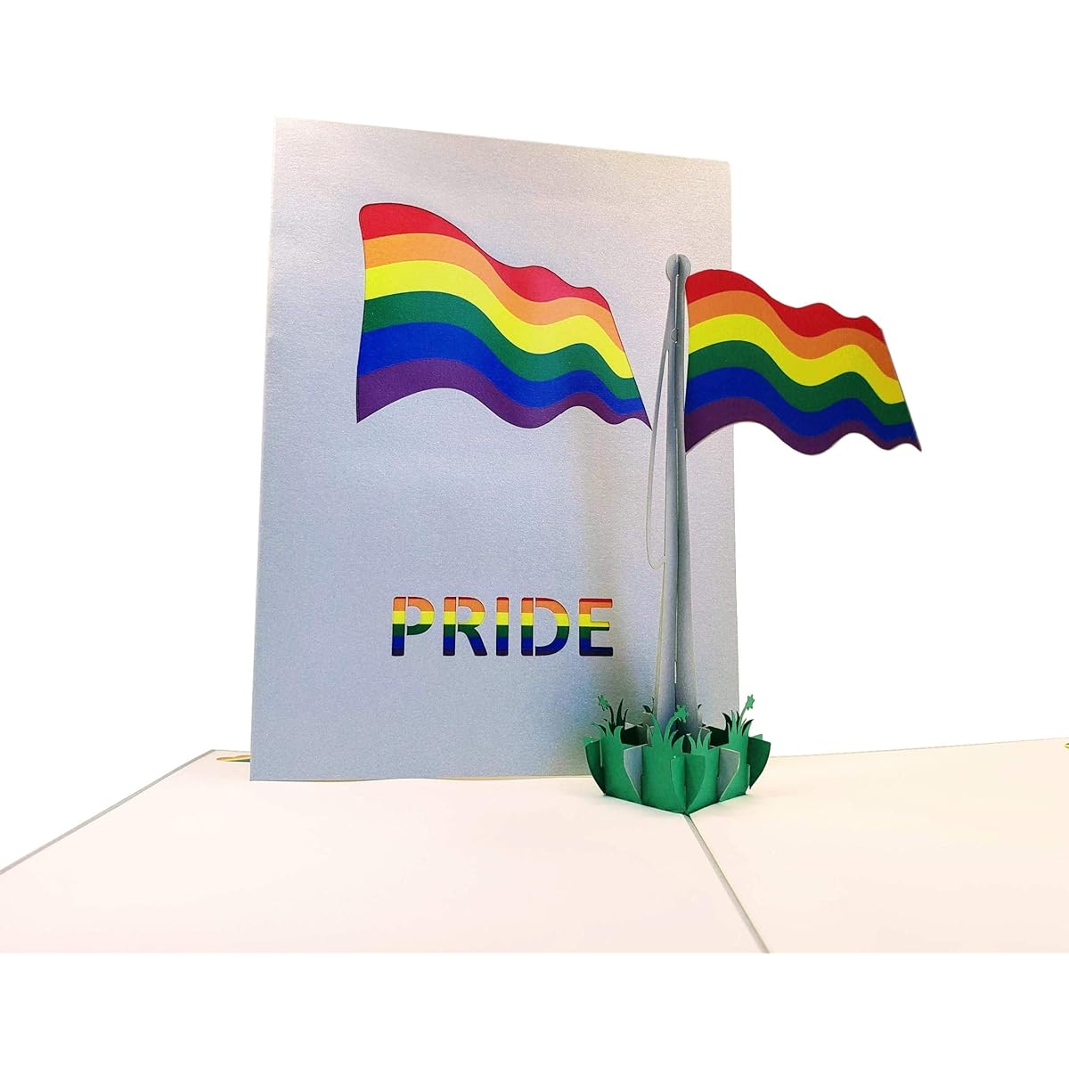 iGiGifts And Cards Amazing Pride Rainbow Flag 3D Pop Up Greeting Card - Gay Gift for Husband, Lesbian Gift for Wife, Support LGBTQIA Month, Unique LGBT Birthday Celebration, 6" x 8"