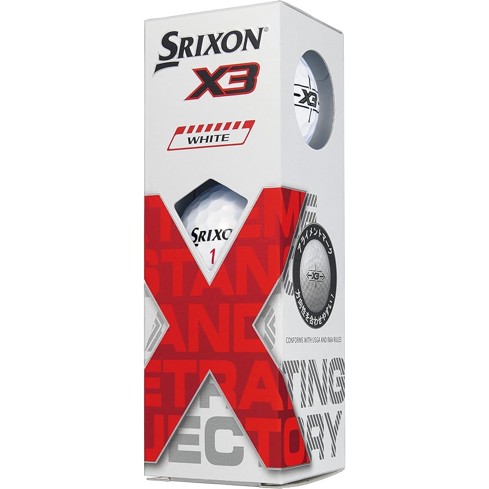 DUNLOP Golf Ball SRIXON X3 2022 Model 1 Dozen (12 pieces) White/Yellow