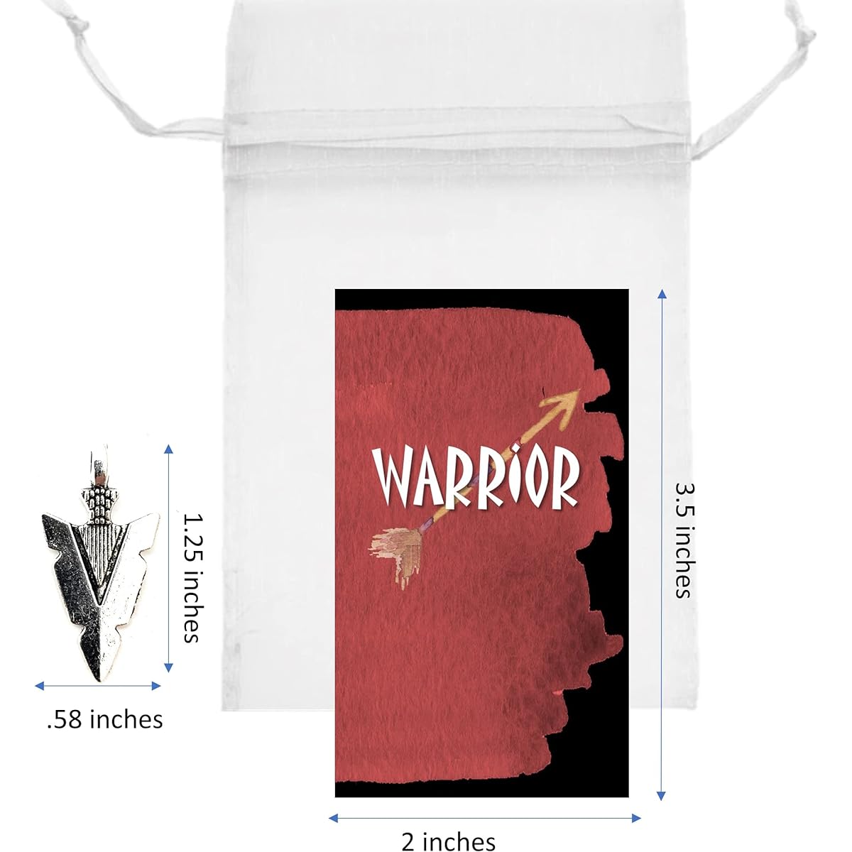 Smiling Wisdom - Warrior Arrowhead - Set of 30 - Employee Staff Mini Favor Cards - Appreciation Card Bag Arrowhead Favor Gift Set (90 Pieces) - Silver
