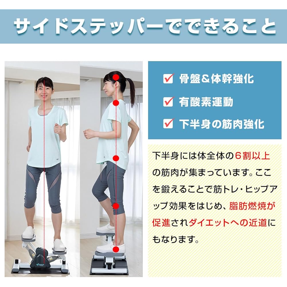 [Official] Aerolife Side Stepper Quiet Health Equipment Popular Ranking 60 Minutes Compact Muscle Training Stepping Stool Aerobic Exercise Exercise Equipment Home Use Long Time Stepper