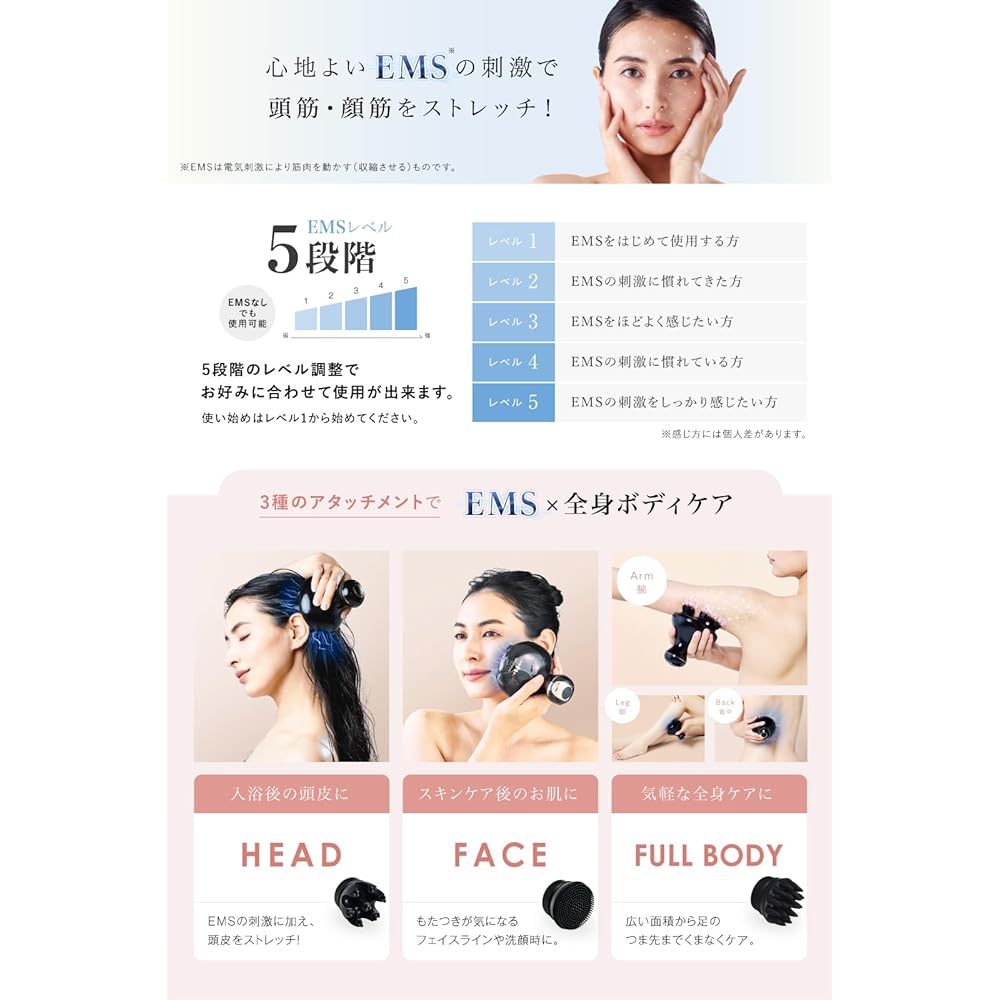 WAVEWAVE EMS Head Spa Electric Scalp Brush Red LED Scalp Aesthetic Face Care Scalp Cleaning Electric Needle Beauty Appliance Waterproof Electric Scalp Brush Face Care Cordless 3D Vibration IPX7 Waterproof Timer Function Scalp Brush Women Present Gift (Ma