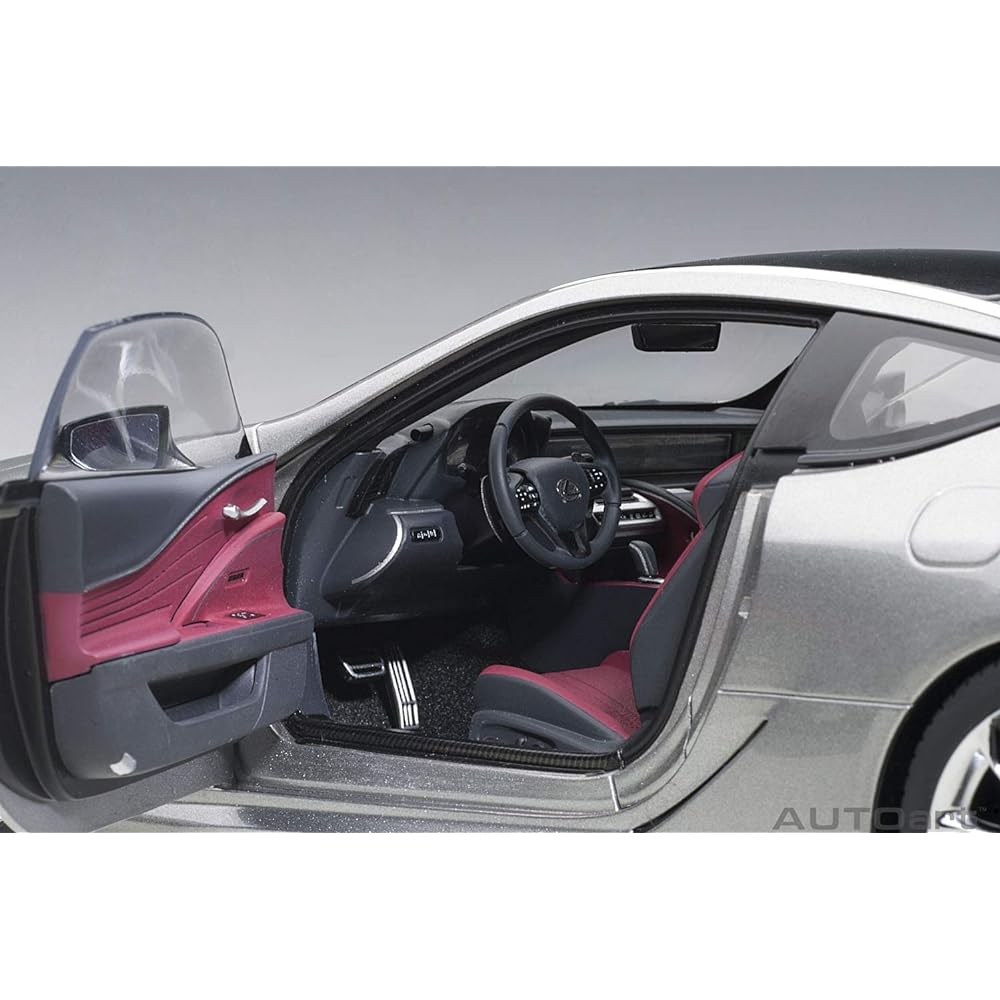 AUTOart 1/18 Lexus LC500 Titanium Silver Interior Color: Dark Rose Finished Product