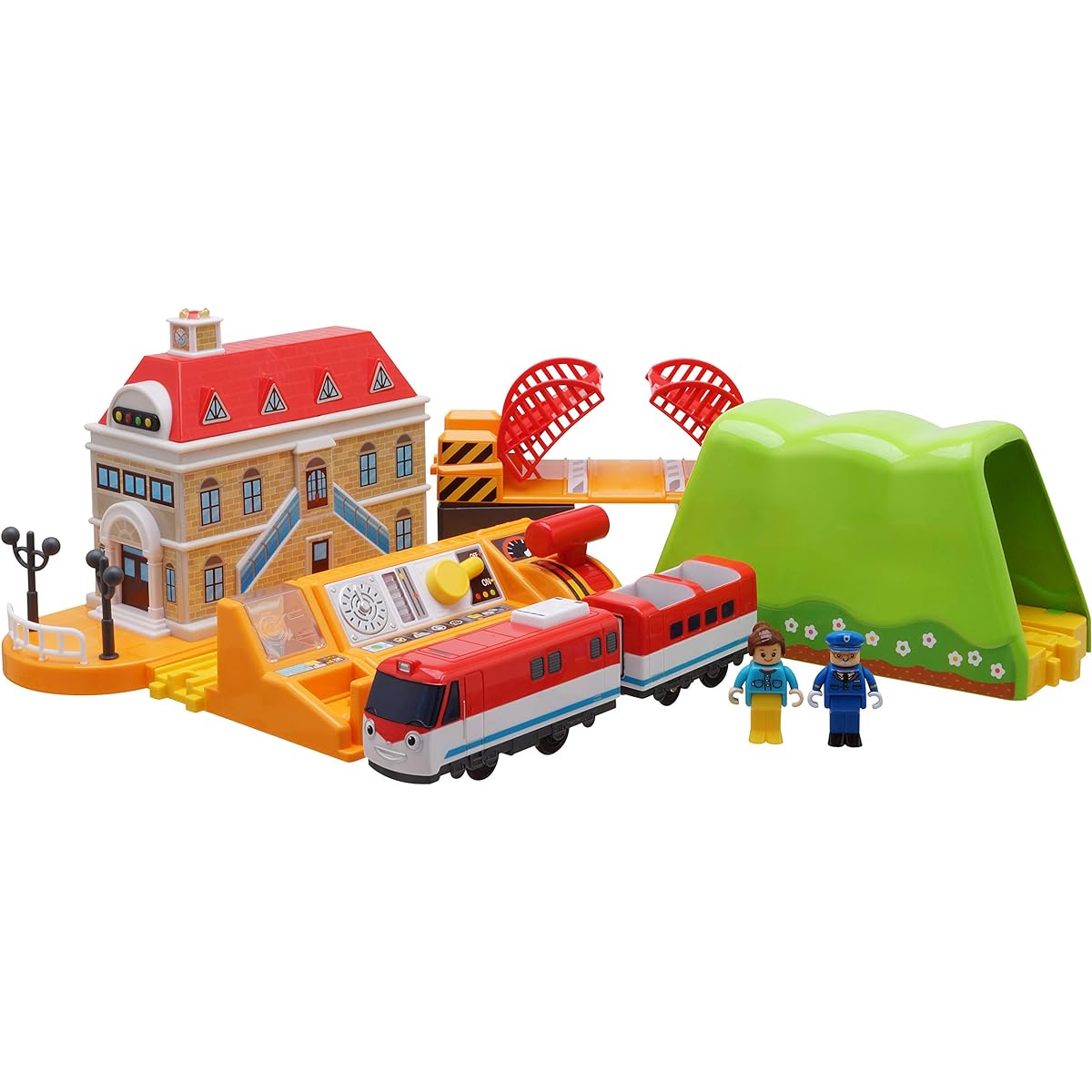TITIPO TITIPO Titipo Little Train Playset Diesel and Crossing Ginny and the Train Station Talking Control Center