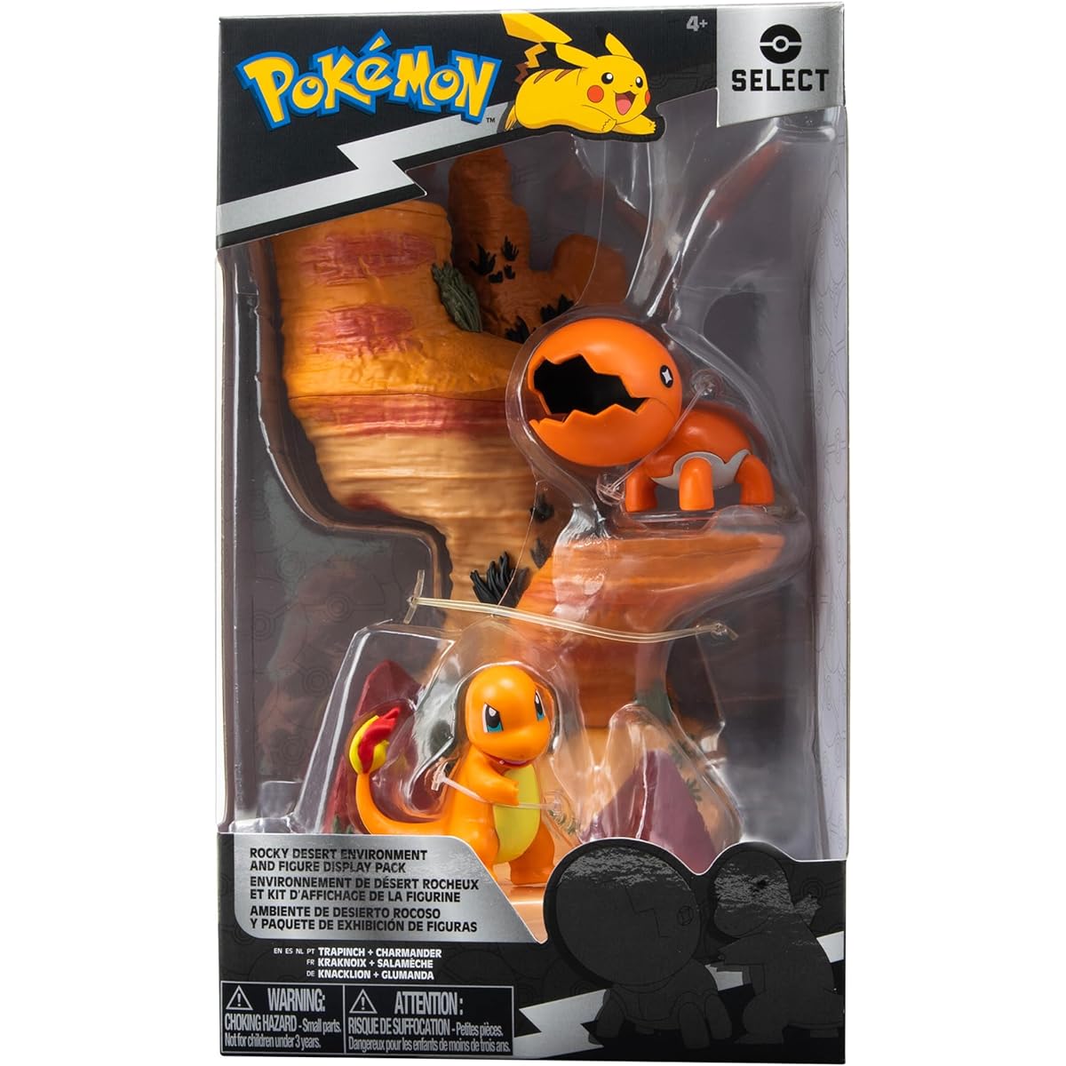 Pokemon Desert Rock Environment - 6" Multi-Level Display Set with 2 2" Battle Figures