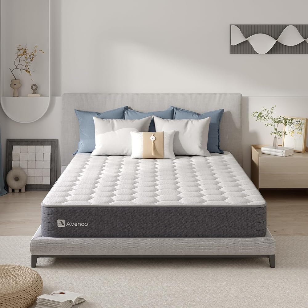Avenco Mattress, Semi-Double, High Resilience, Thickness 7.9 inches (20 cm), Slightly Firm, Bed Mattress, Pocket Coil Mattress, 522 Coils, 3 Zone Structure, Line Length 0.08 inch (2.0 mm) / 0.08 inch