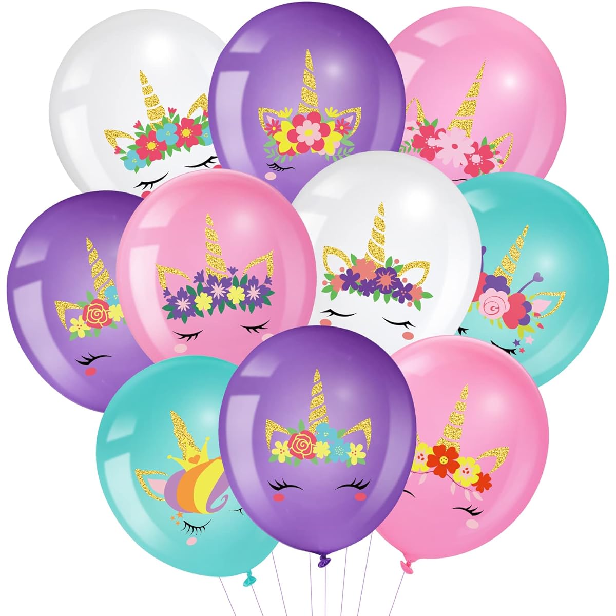 Unicorn Balloons 45pcs Unicorn Latex Balloons Rainbow Party Balloons Arch Kit Column Garland Balloons for Girls Birthday Unicorn Theme Baby Shower Ideal Party Decoration Supplies