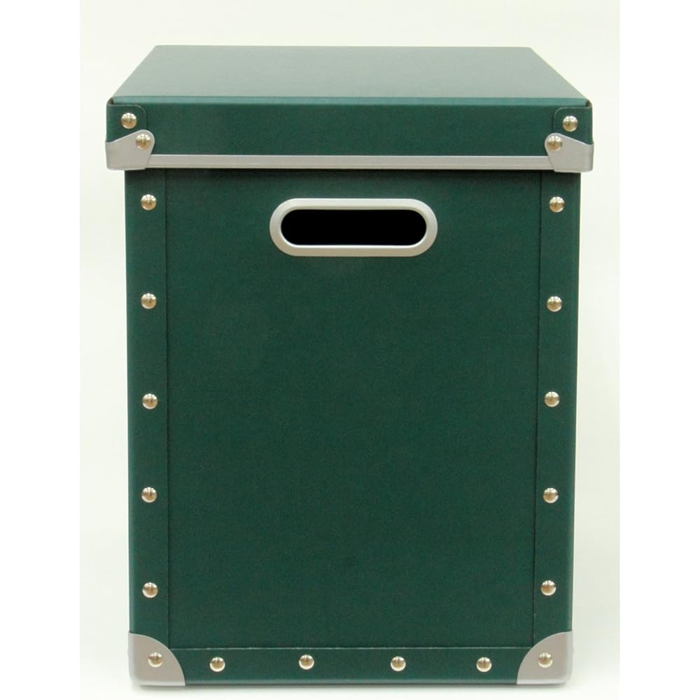 Adachi Shiki Storage Case Hard Pulp Box Lid Type Large with Casters (Width 25.5 x Depth 36 x Height 37cm) PBF-835 Green