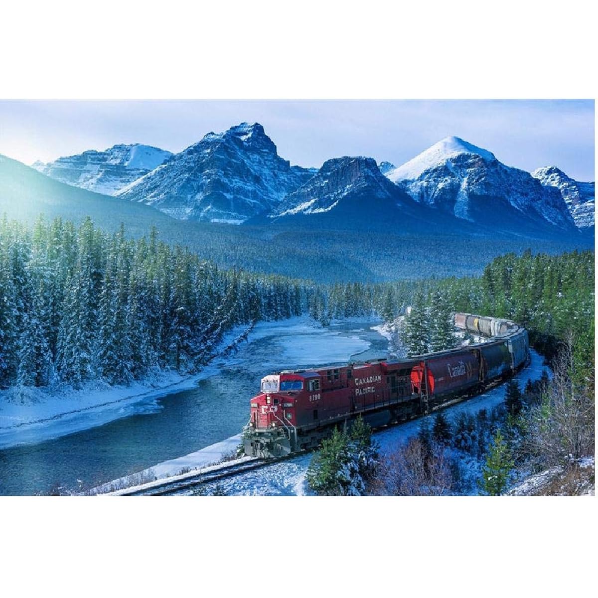 Jigsaw Puzzle 1000 Pieces for Adults Riverside Train and Pineapple Berlin Unisex Game