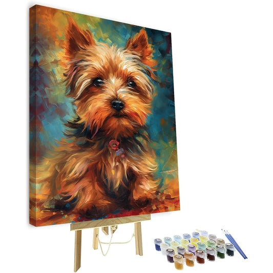 TUMOVO DIY Paint by Numbers Yorkshire Terrier Paint by Numbers for Adults Dog Abstract Adult Pictures Paint by Numbers Canvas Wall Art Paint by Numbers for Adults Beginners with Frame 16x20inch