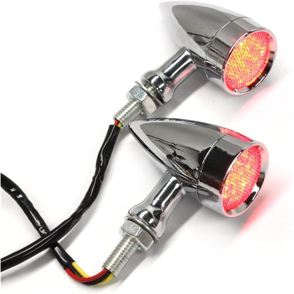 DREAMIZER LED Motorcycle Amber Red Front Rear Brake Turn Signal Light Turn Signal Driving Tail Light Compatible with Sportster 883 Street Bike Dirt Bike Cruiser and Chopper